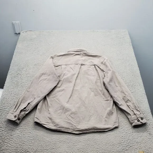 Woolrich Shirt Men Medium Gray Original Outdoor Chest Pockets Collar Button Down - Picture 2 of 6